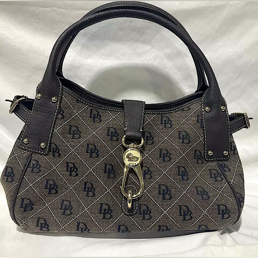 Dooney & Bourke Brown and Black Signature Shoulder Bag